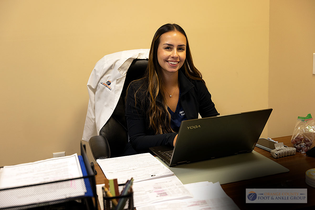 Dr. Jacobs at here desk